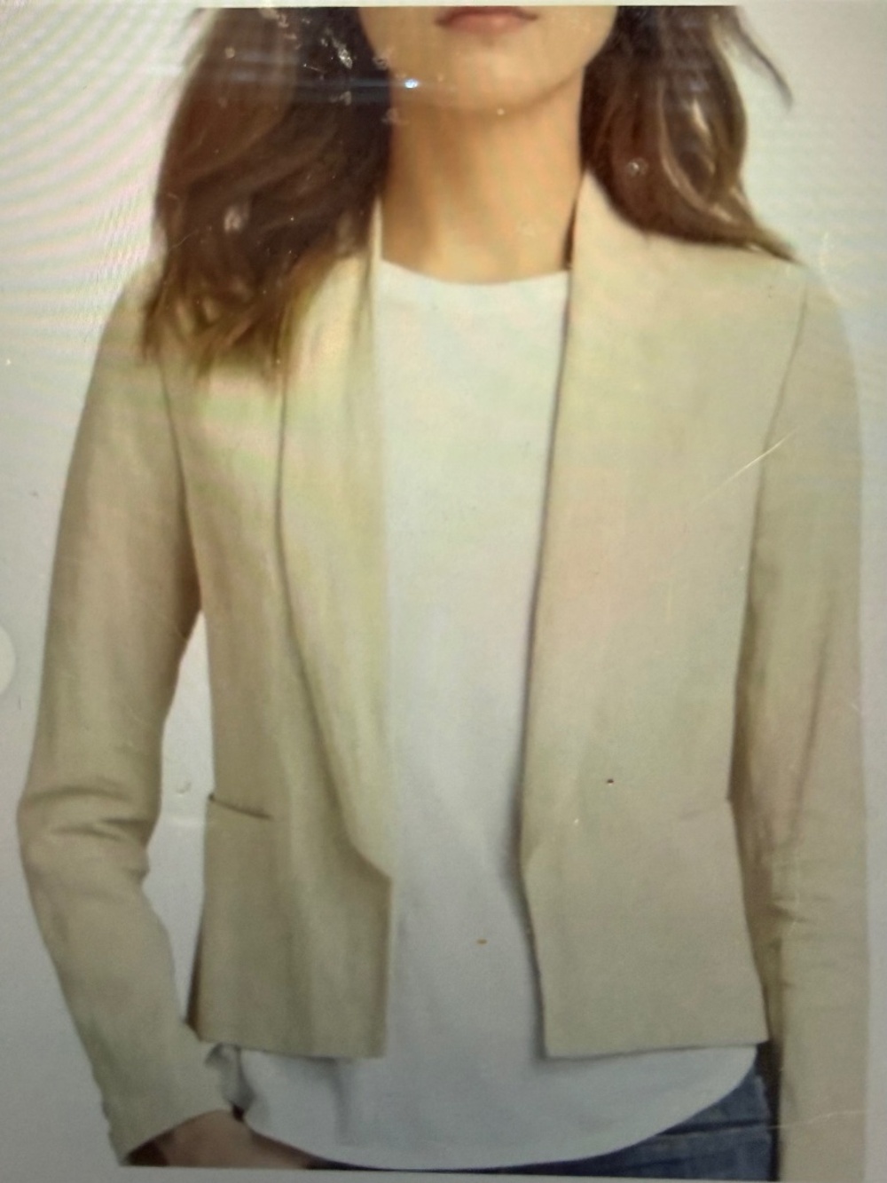 Vince Linen Blend Cropped Blazer Size 10